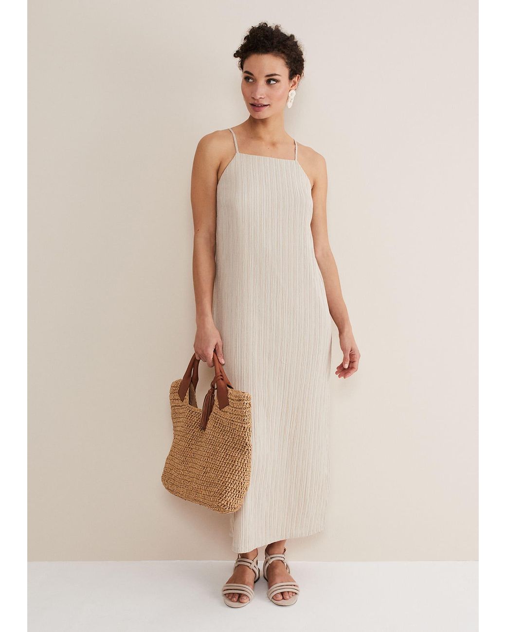 Phase Eight Natural Kady Strappy D Ring Dress