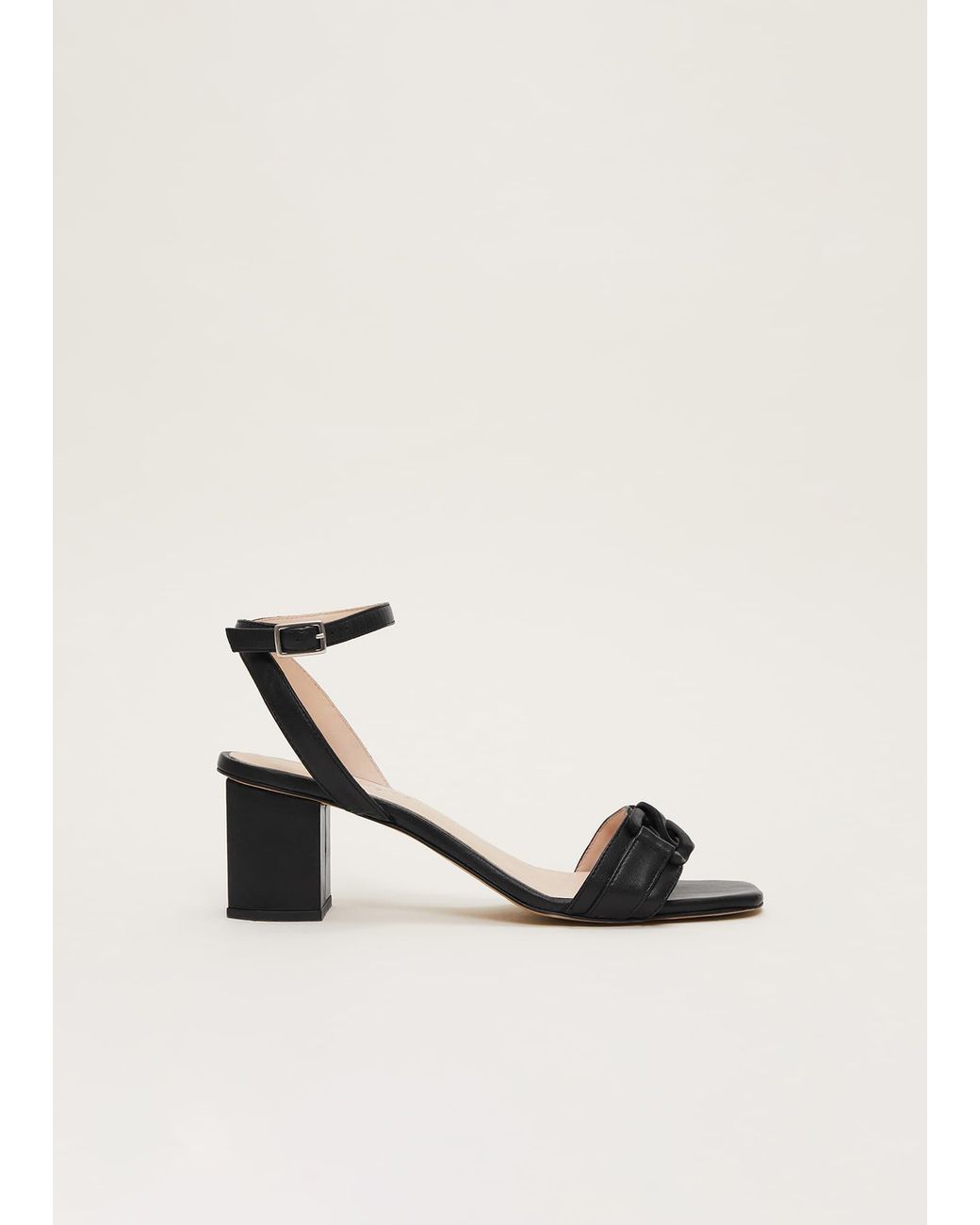 Phase Eight Natural Leather Open Toe Block Heels