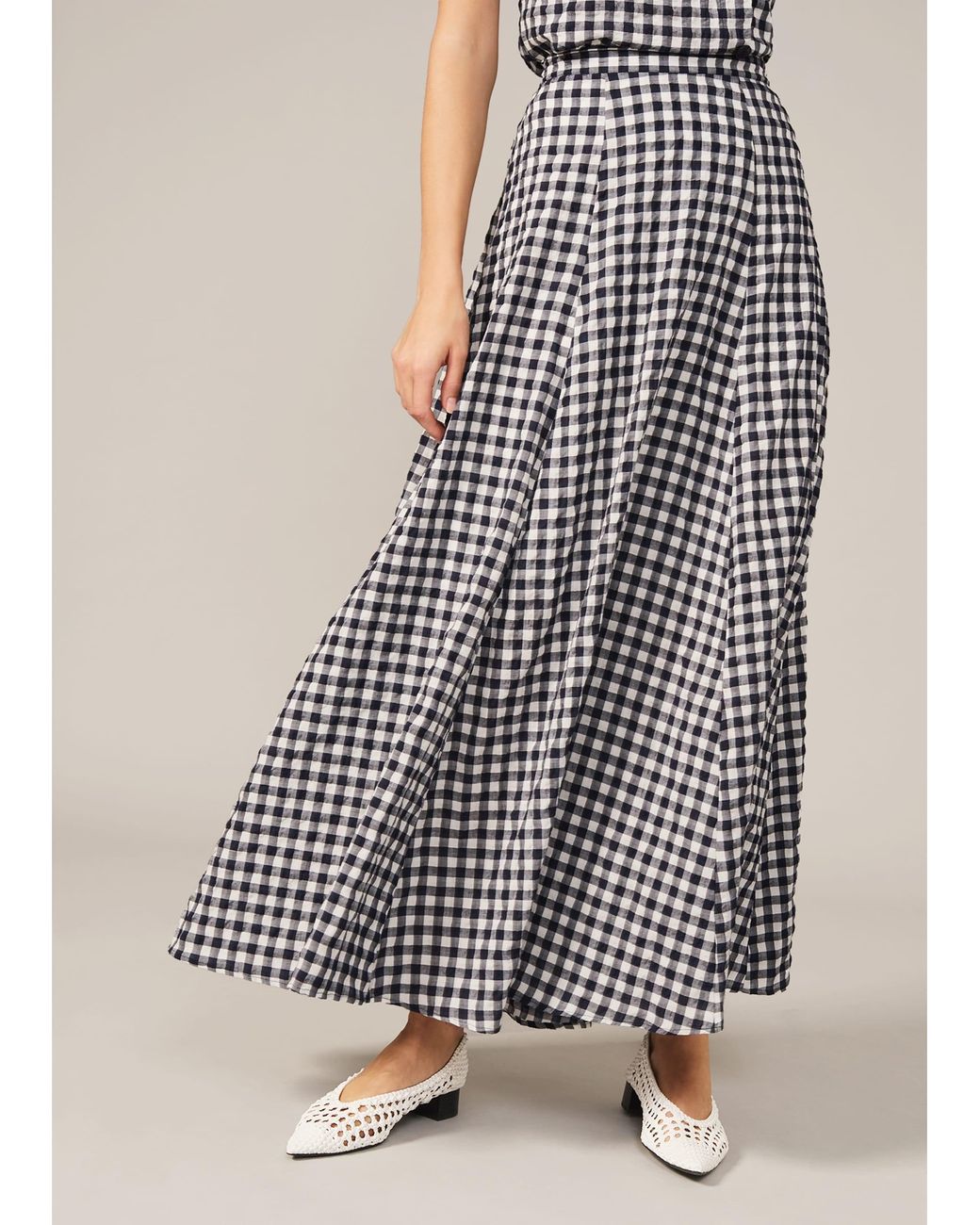 Phase Eight Multicolor Gingham Frill Skirt