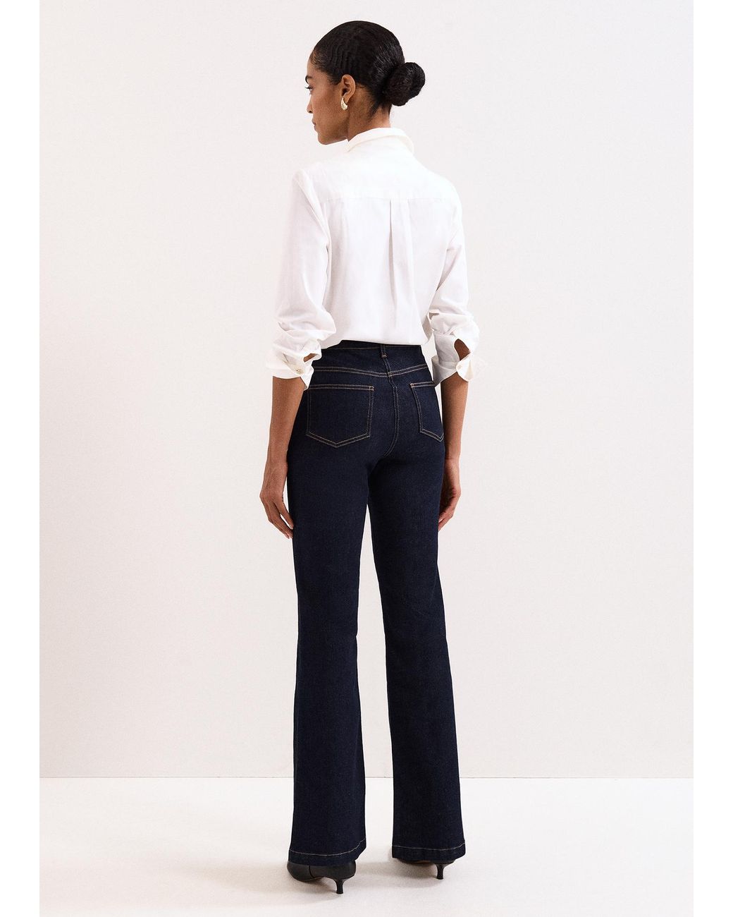 Phase Eight White Petite Olivia Bootcut Jeans