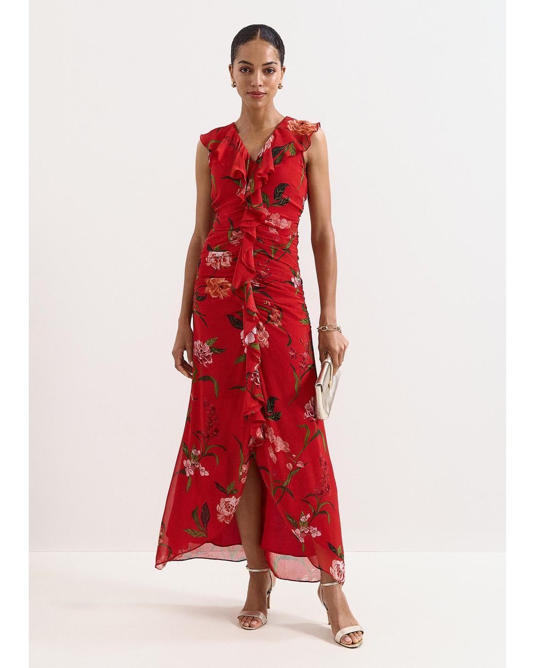 Phase Eight Red Mae Floral Maxi Dress
