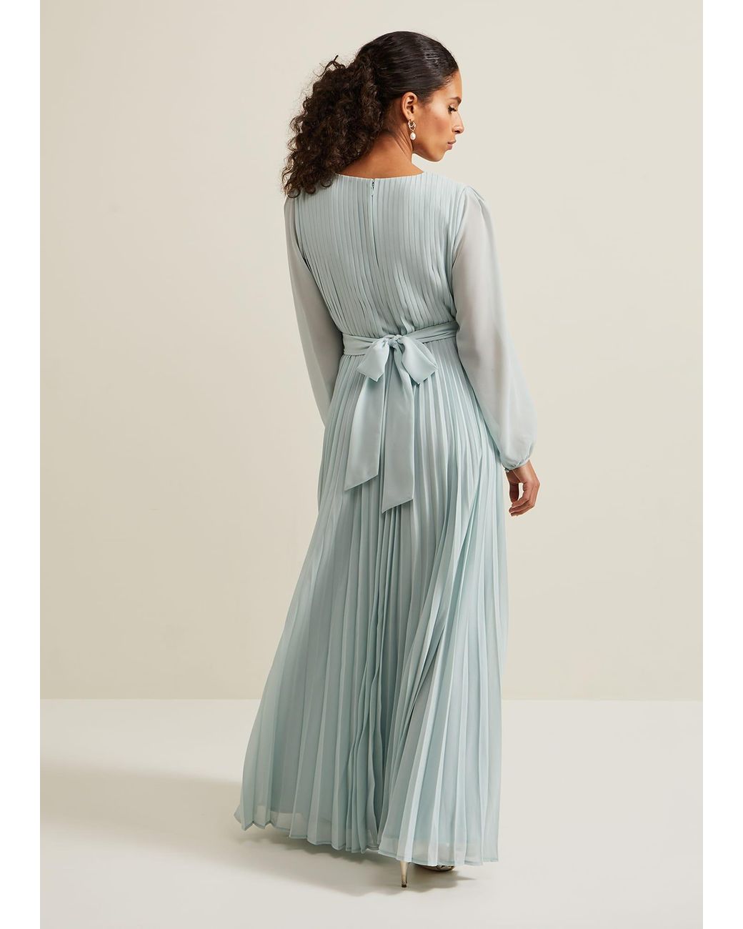 Phase Eight Green Petite Alecia Pleated Maxi Dress