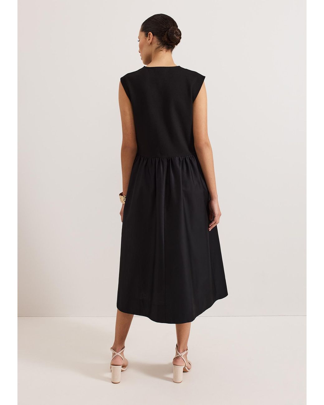 Phase Eight Black Jenny Mix Woven Dress