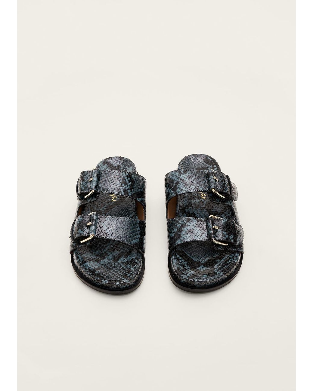 Phase Eight White Animal Double Buckle Sandal