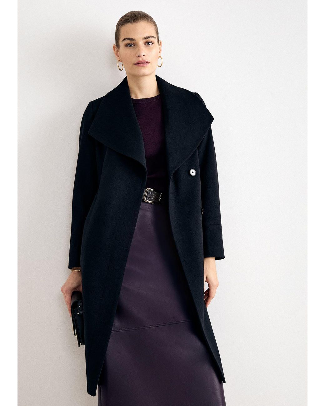 Phase Eight Blue Nicci Belted Wool Coat