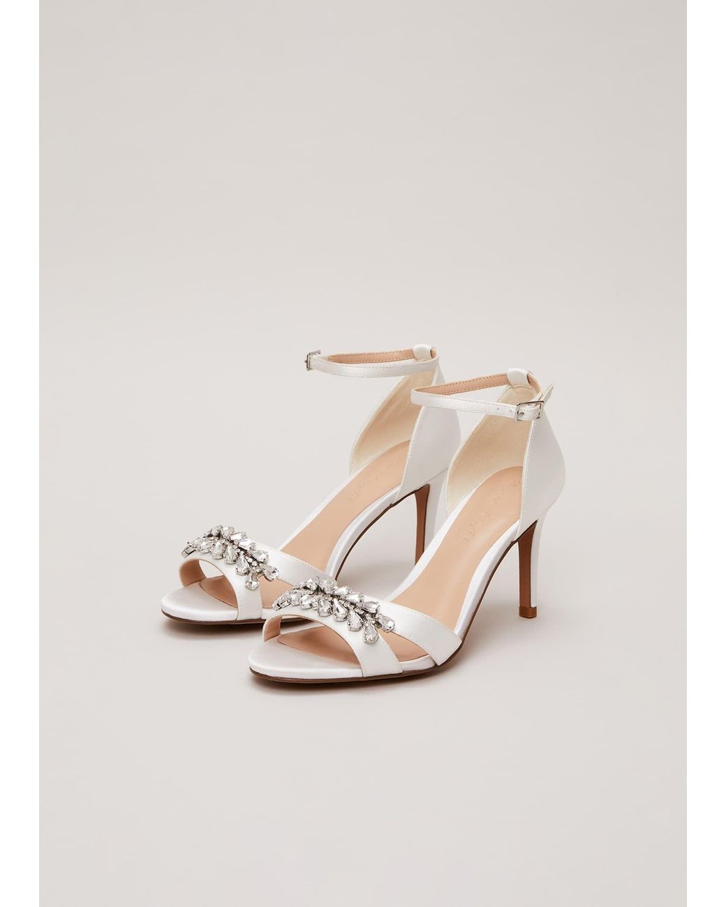 Phase Eight White Embellished Sandals