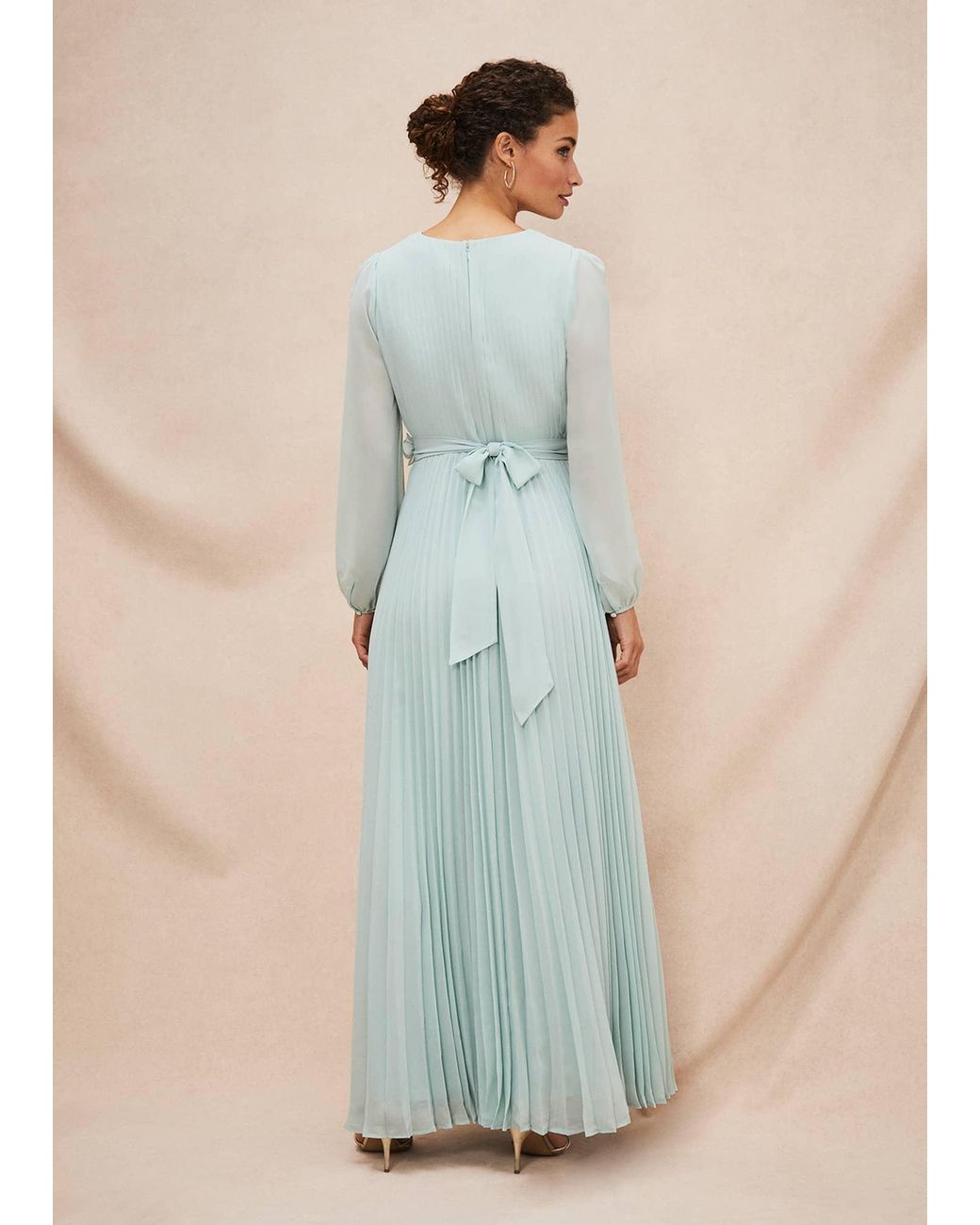 Phase Eight Blue Alecia Pleated Maxi Dress