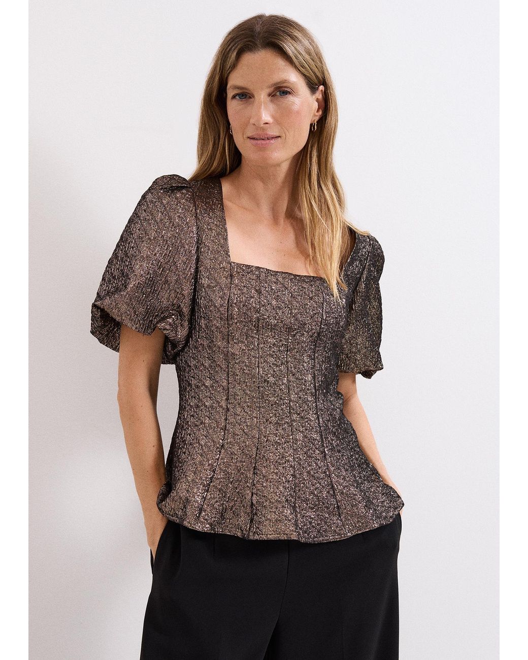Phase Eight Red Kassie Peplum Top