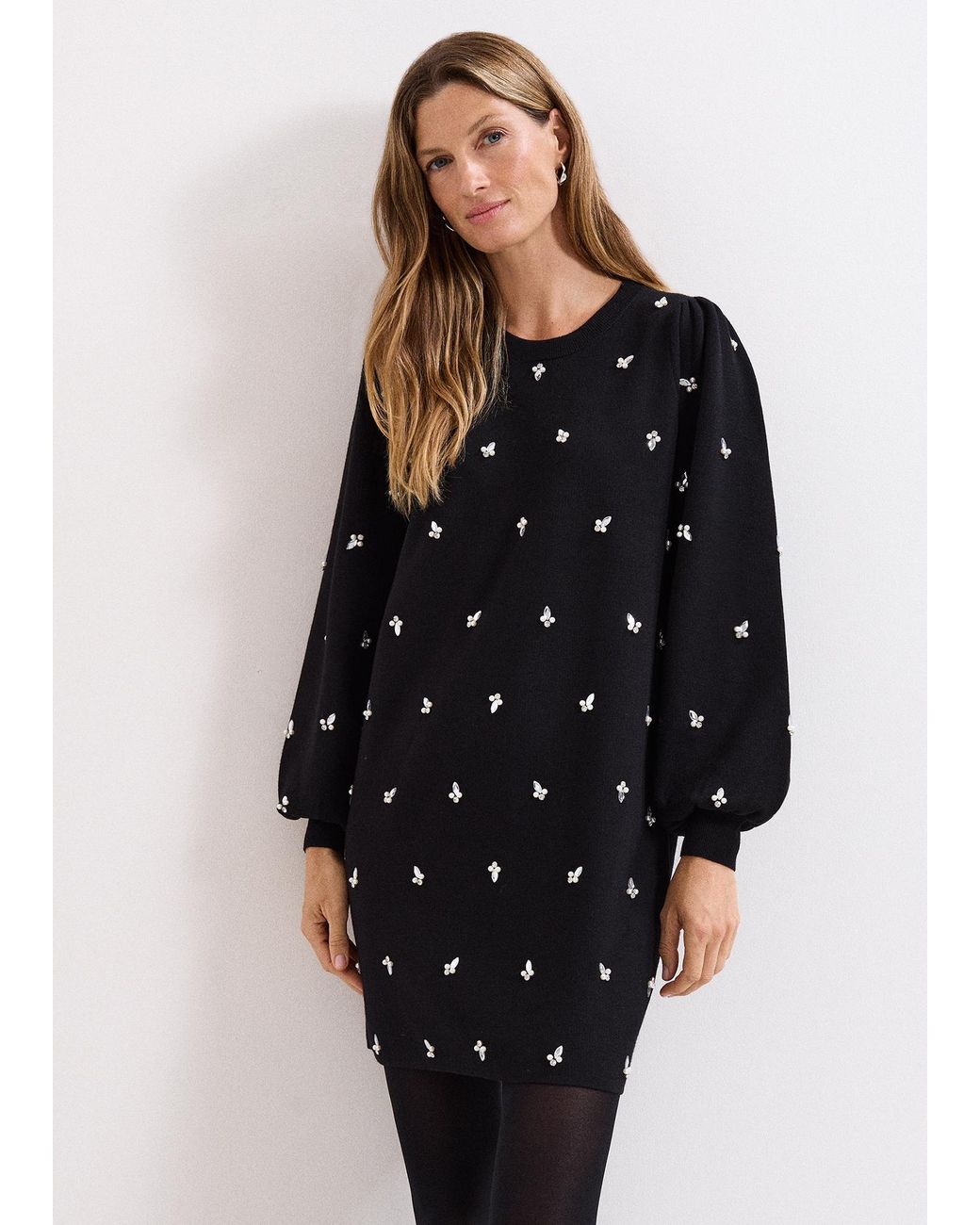 Phase Eight Black Cindy Jewelled Shift Dress