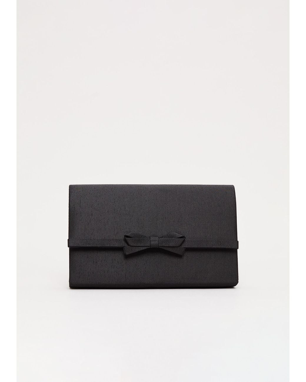 Phase Eight Black Grosgrain Bow Clutch Bag