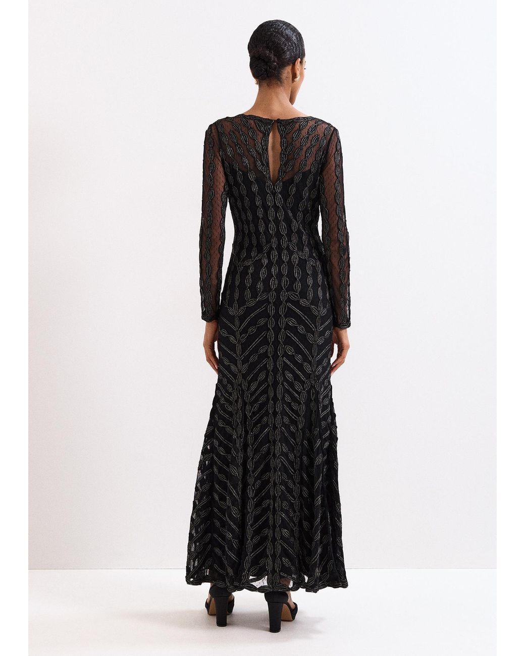 Phase Eight Black Marie Tapework Maxi Dress