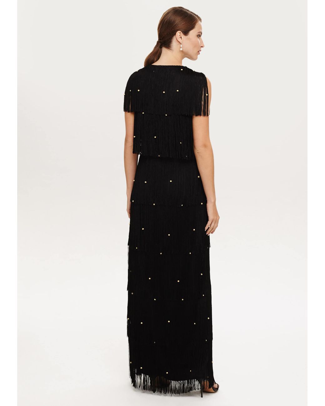Phase Eight Black Kandice Fringe Dress