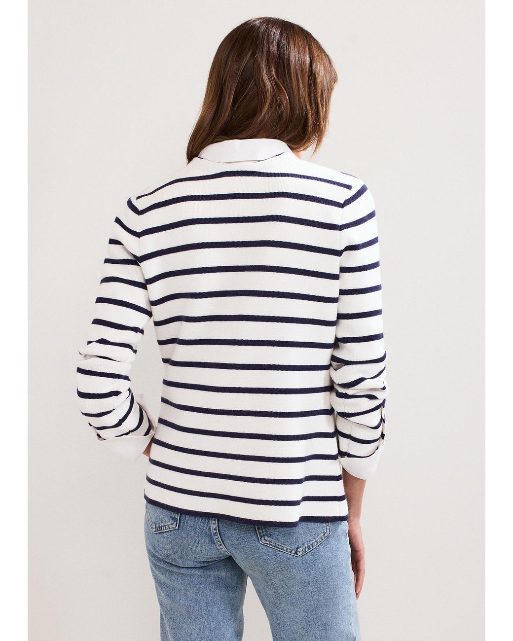 Phase Eight White Clara Stripe Blazer