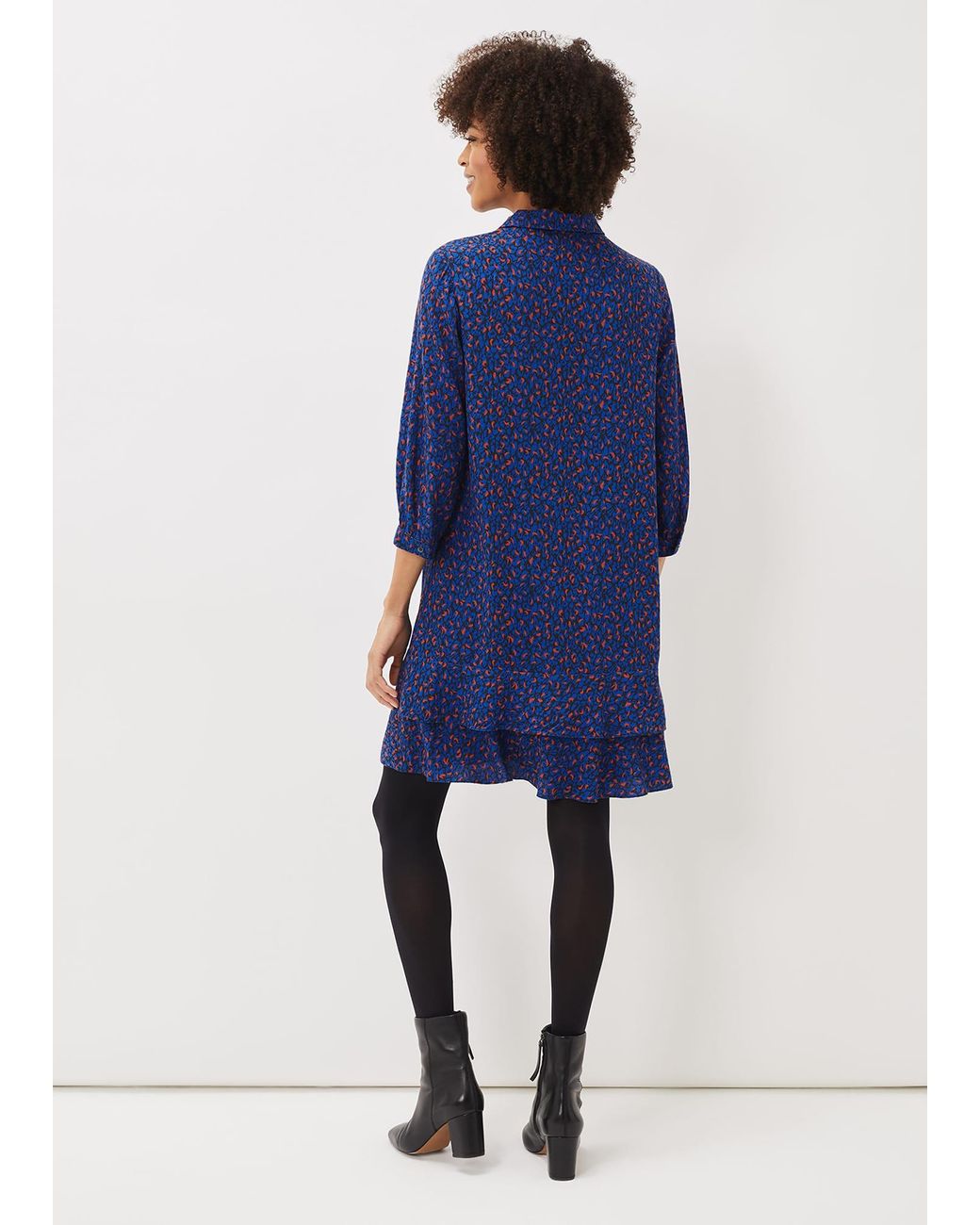 Phase Eight Blue Penelope Animal Print Swing Dress