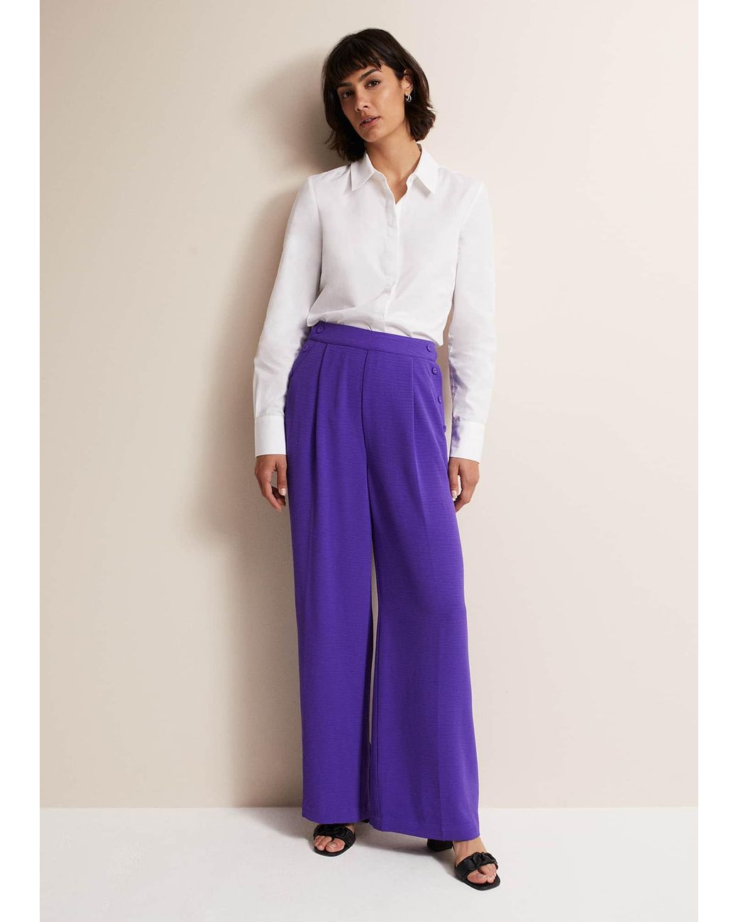 Phase Eight Purple Azylnn Wide Leg Trousers