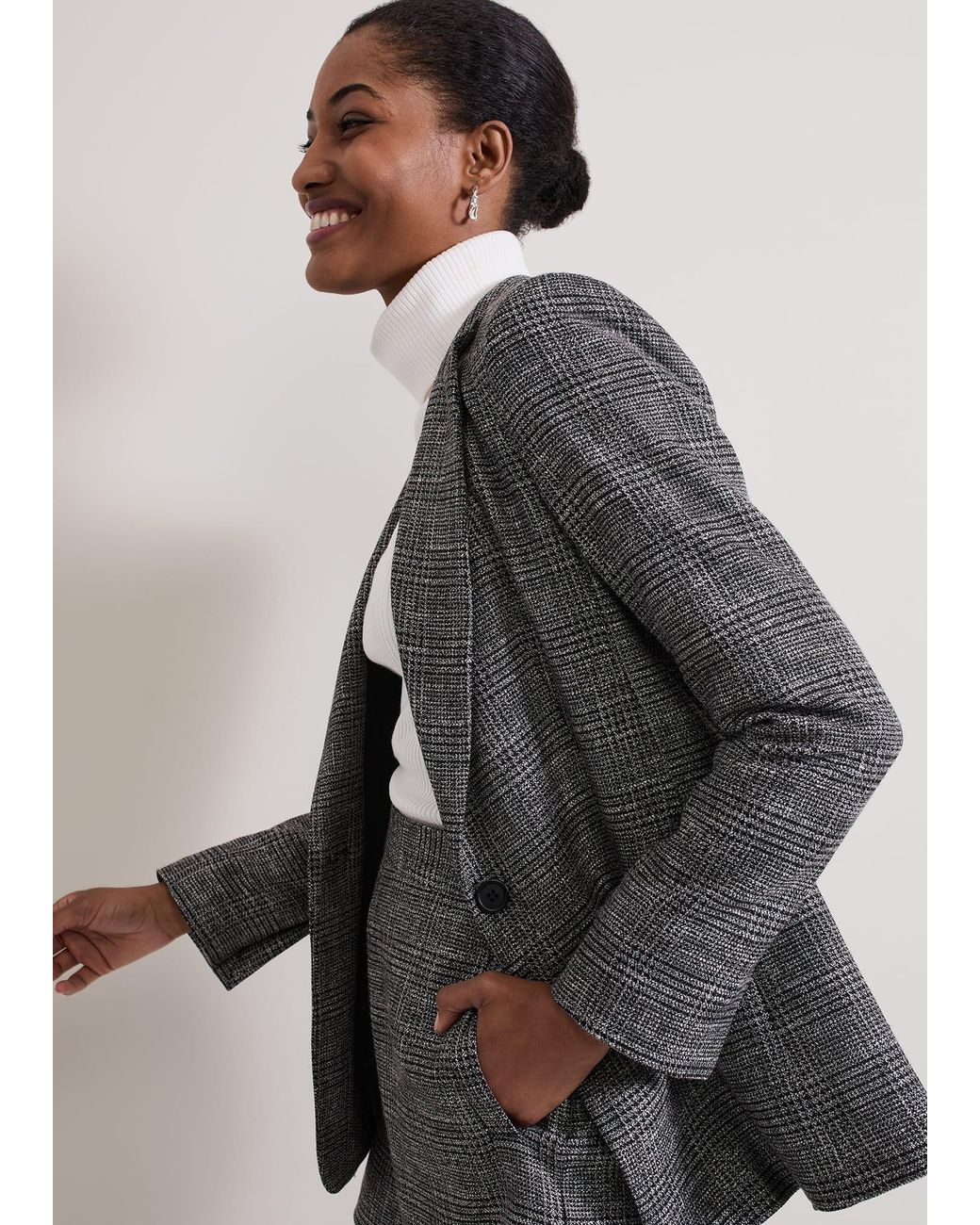 Phase Eight Blue Evie Check Blazer
