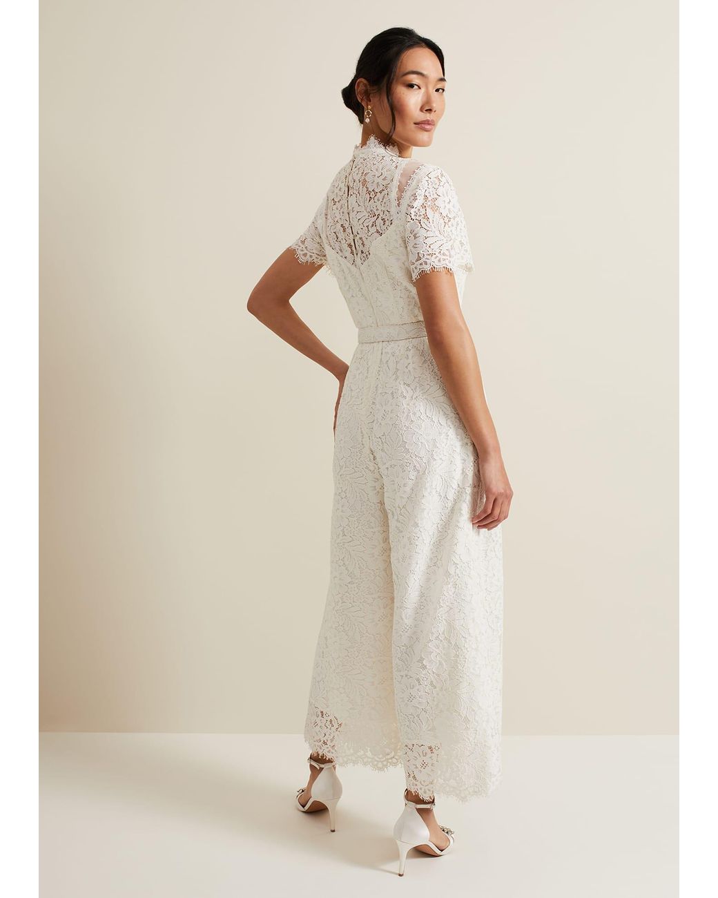 Phase Eight Natural Amaliah Lace Jumpsuit
