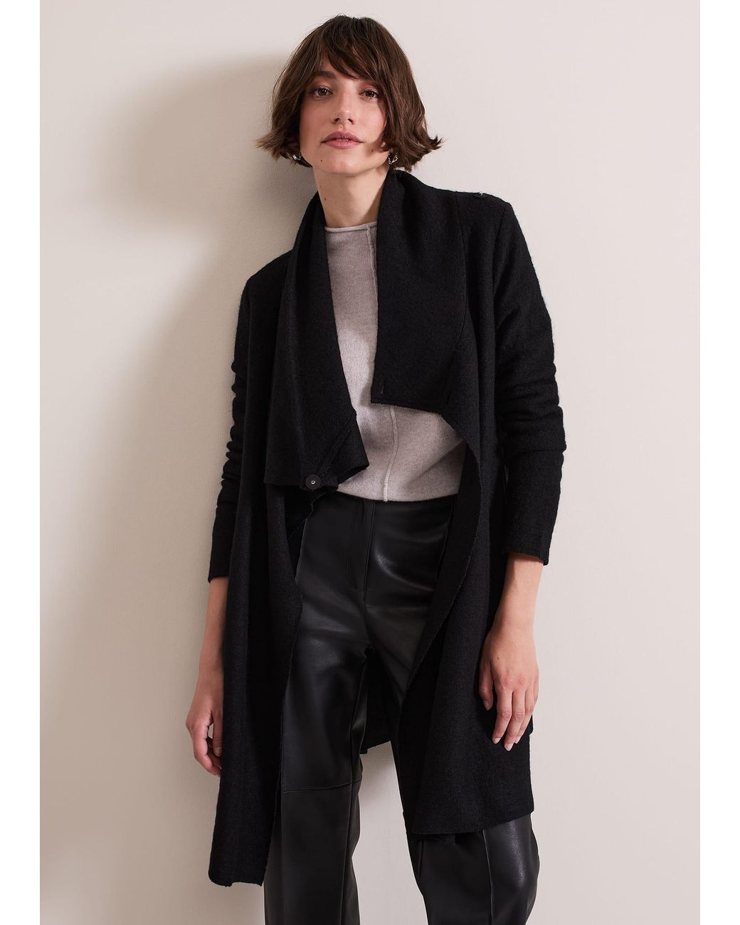 Phase Eight Black Bellona Knit Coat