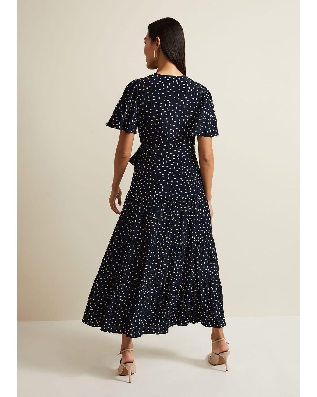 Phase Eight White Jenna Spot Wrap Midaxi Dress