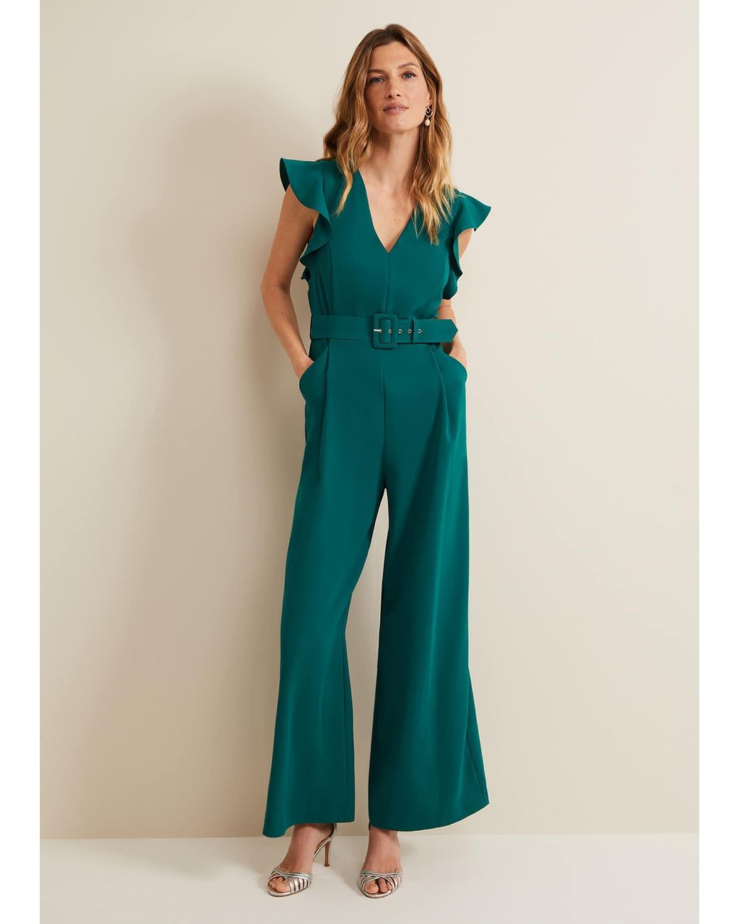 Phase Eight Green Kallie Belted Jumpsuit