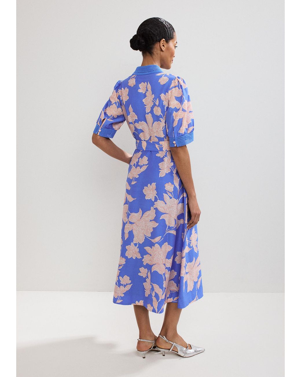Phase Eight Blue Delphine Floral Shirt Dress