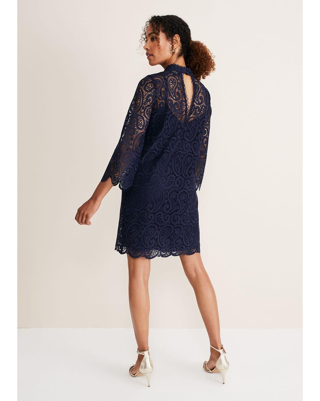 Phase Eight Blue Verity Lace Dress