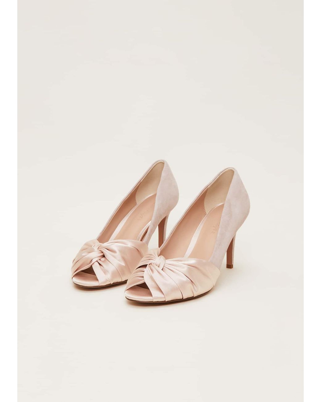 Phase Eight Natural Satin Twist Peeptoe Shoe