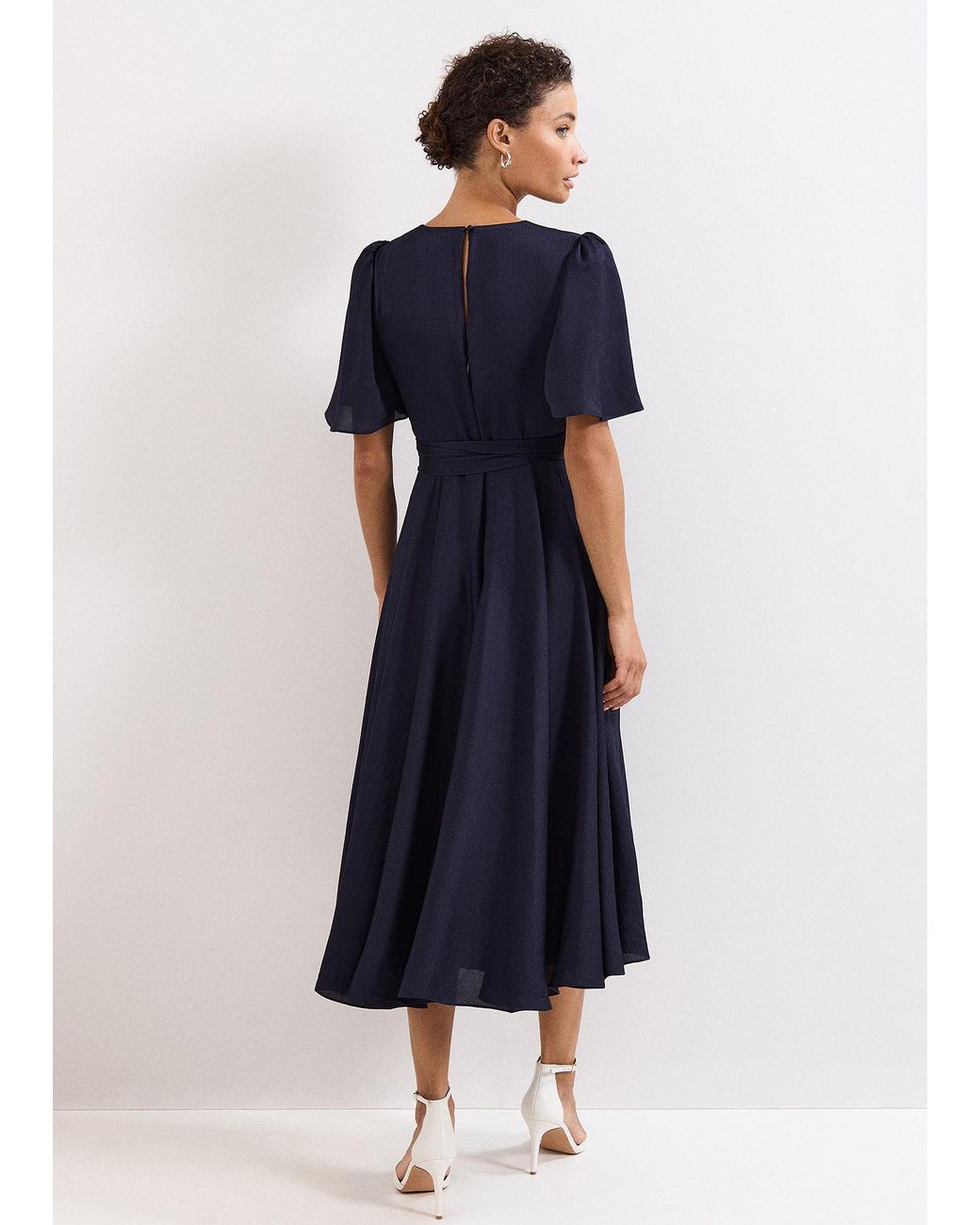 Phase Eight Blue Abbie Wrap Midi Dress