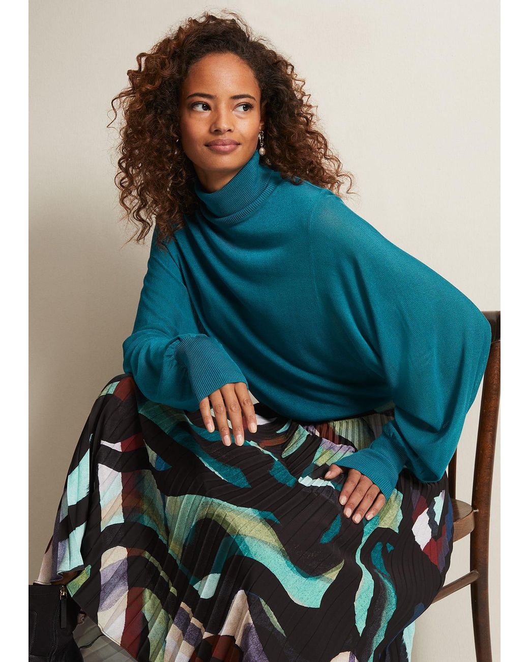 Phase Eight Blue Loletta Drama Top