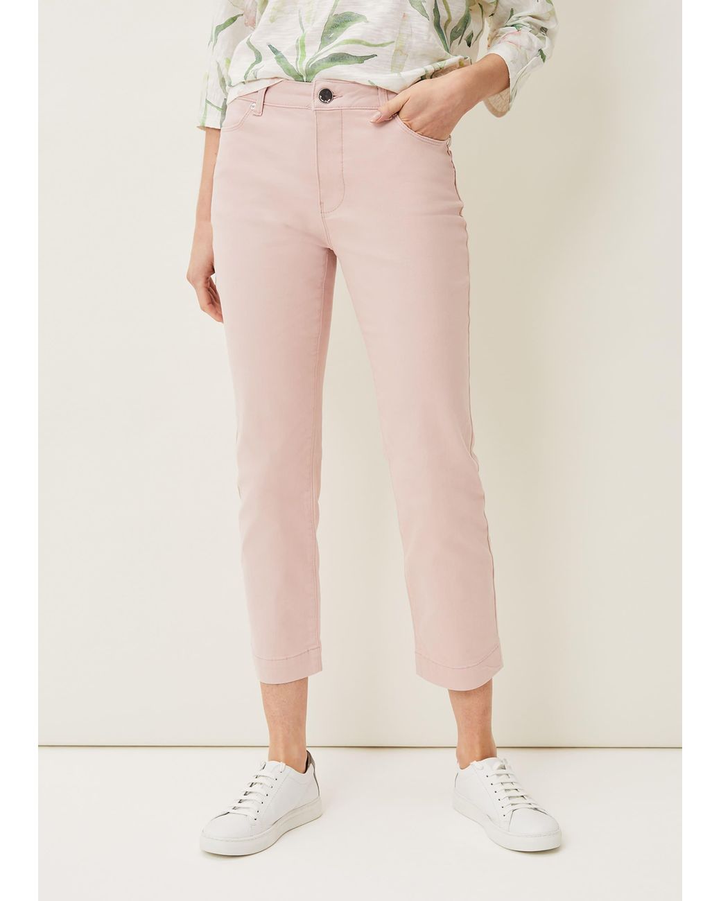 Phase Eight Natural Ramona Cropped Straight Leg Jean