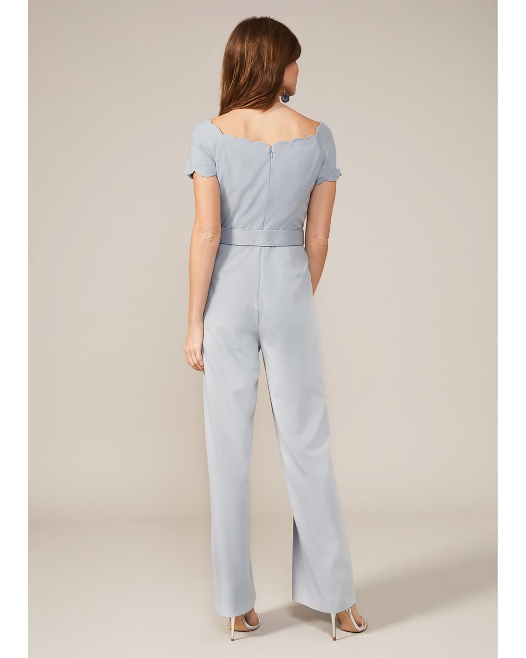 Phase Eight Blue Keke Scallop Bardot Jumpsuit