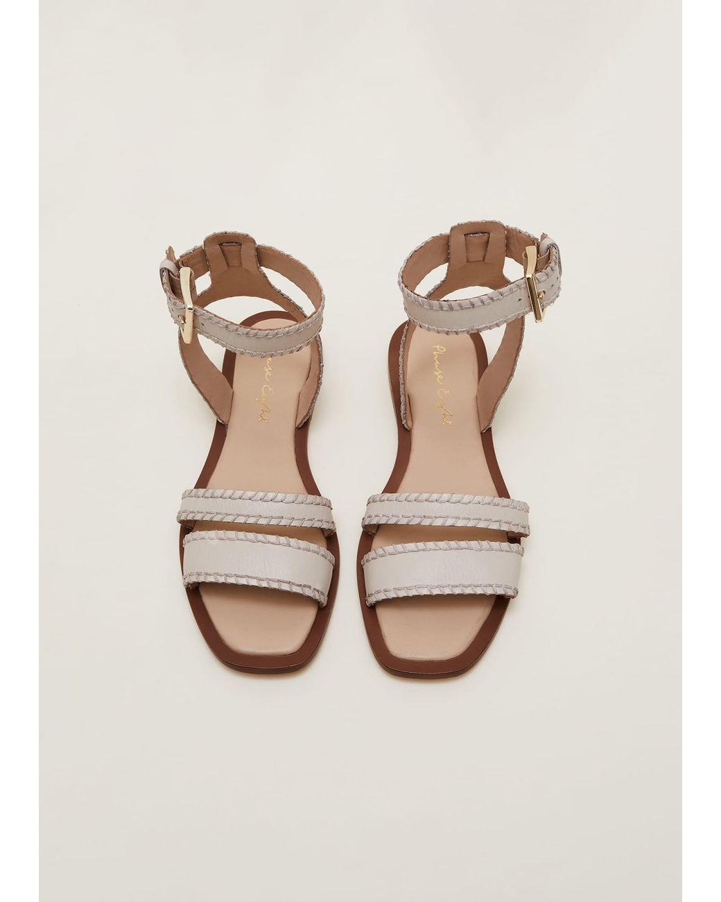 Phase Eight Natural Leather Flat Sandals