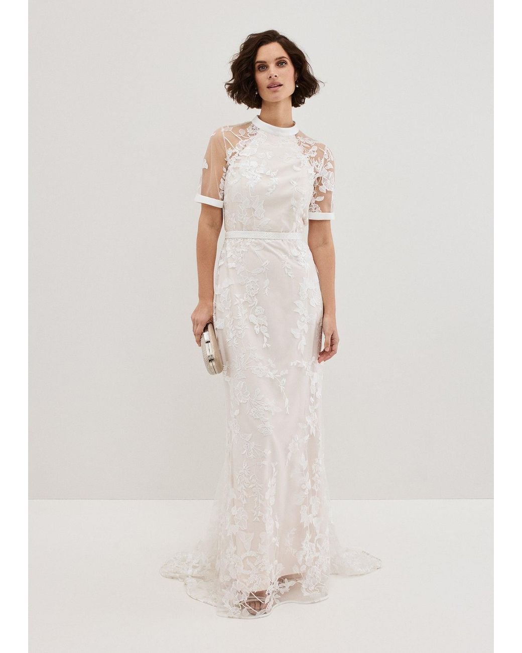 Phase Eight Multicolor Poppy Embroidered Wedding Dress