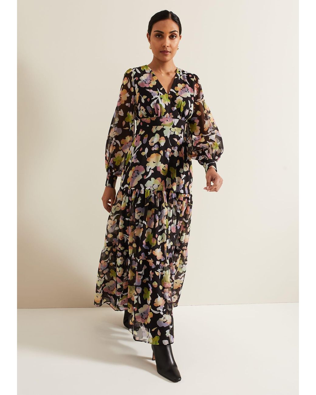 Phase Eight Natural Petite Sandra Floral Maxi Dress