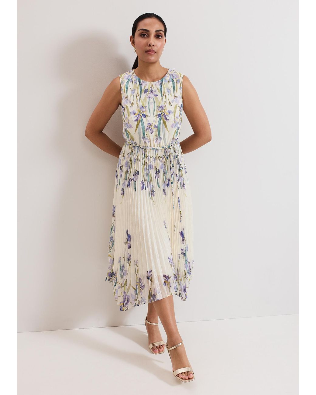 Phase Eight Natural Petite Georgiana Floral Textured Dress