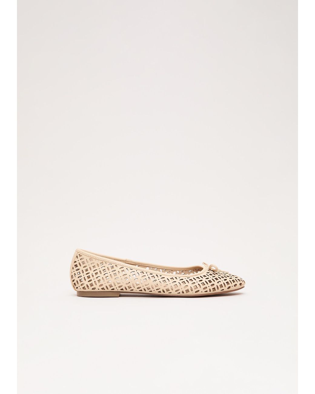 Phase Eight Natural Leather Cut Out Ballet Pump