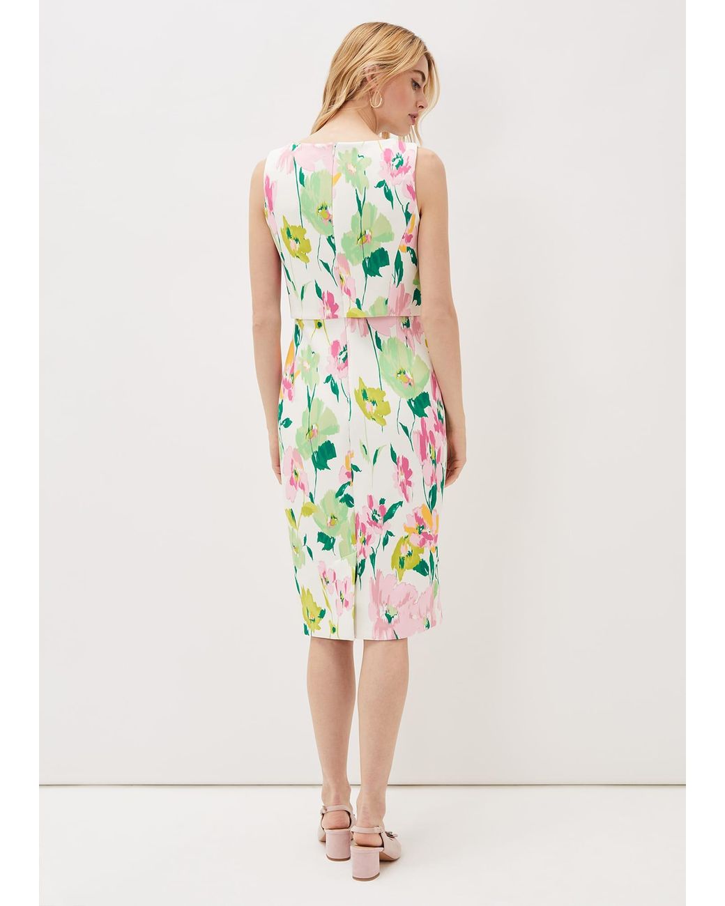 Phase Eight White Effie Floral Scuba Dress