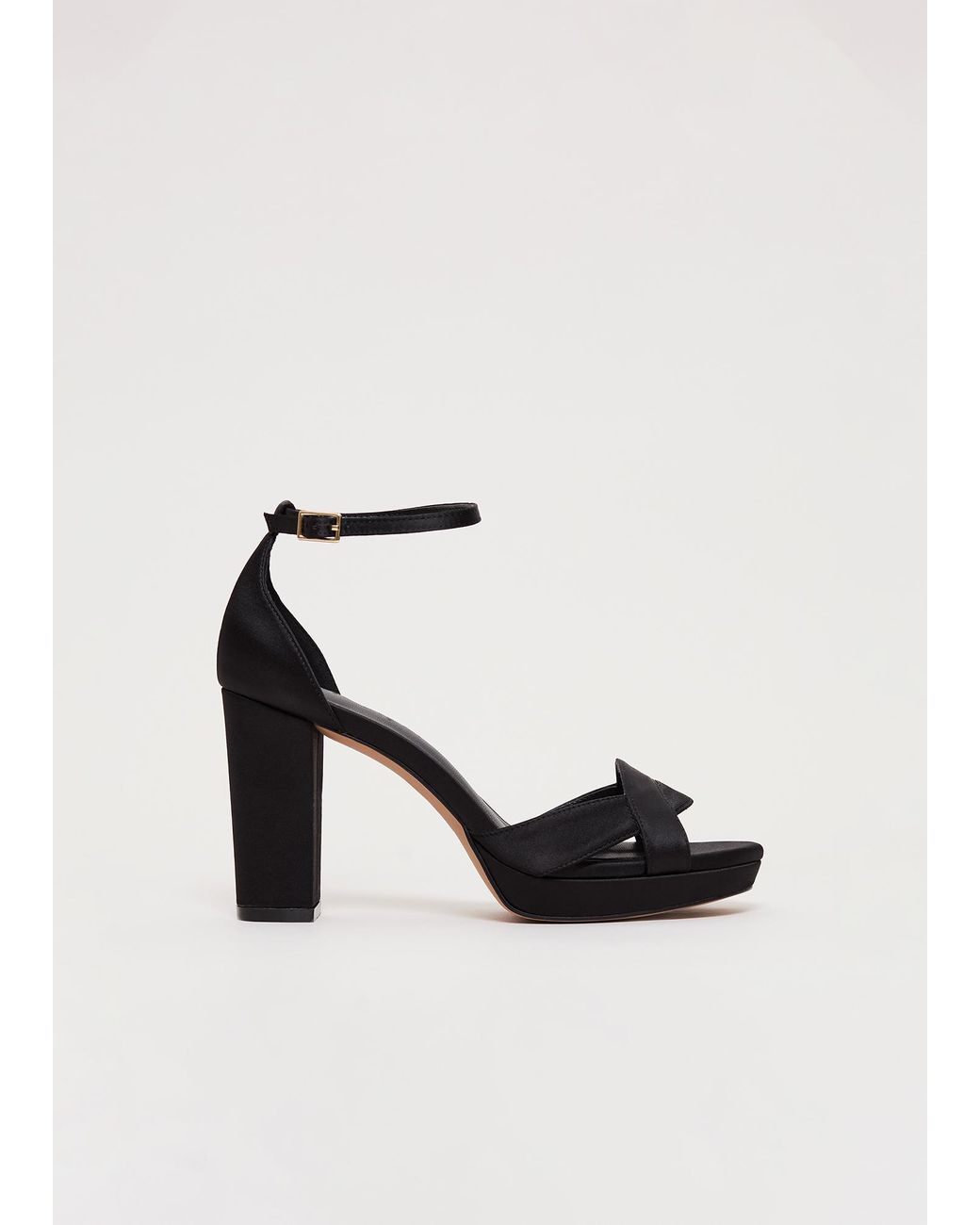 Phase Eight White Satin Twist Front Platform Sandal