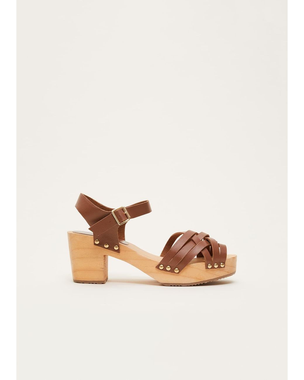 Phase Eight Natural Woven Clog Heel Sandal