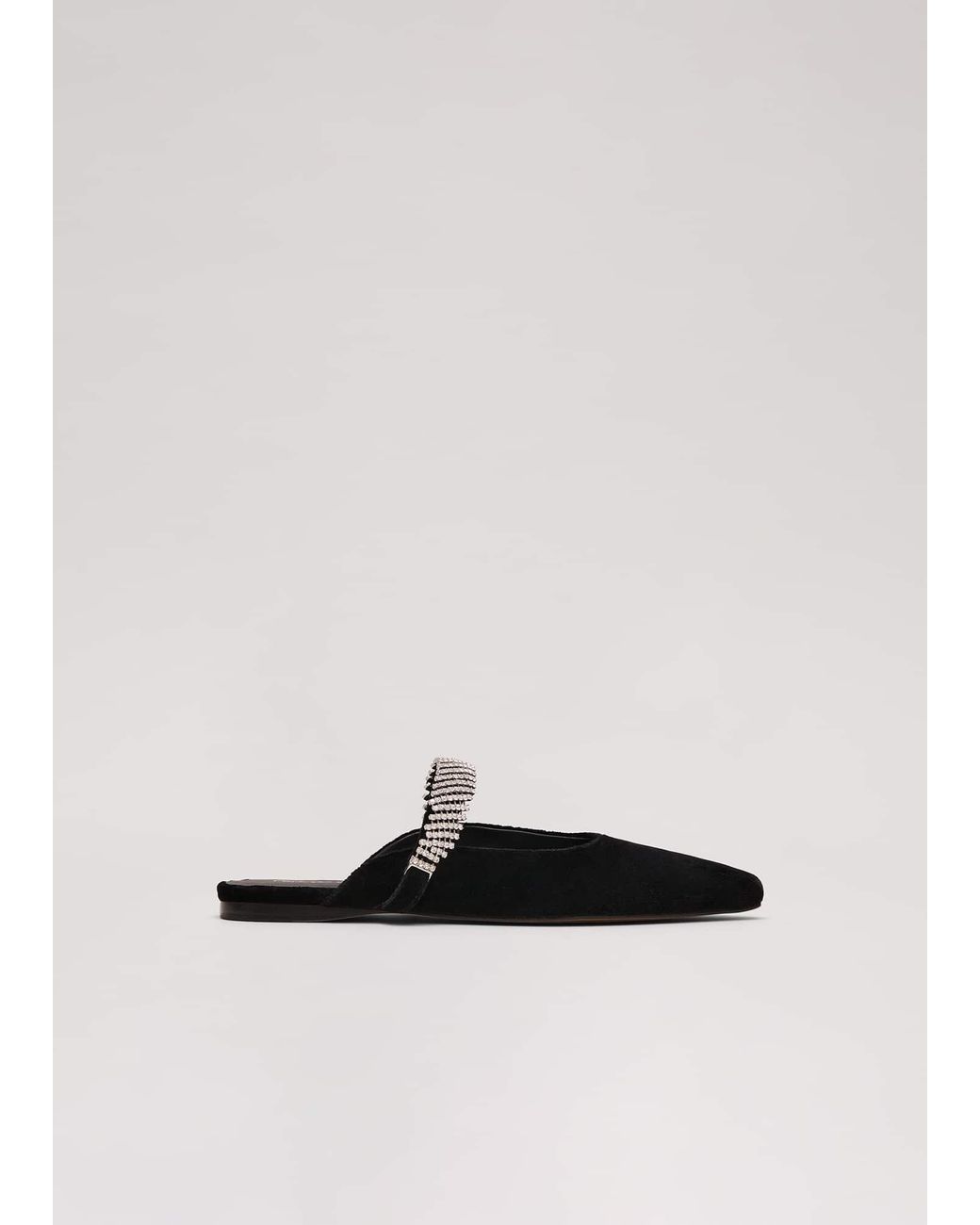 Phase Eight White Velvet Sparkle Flat Mule