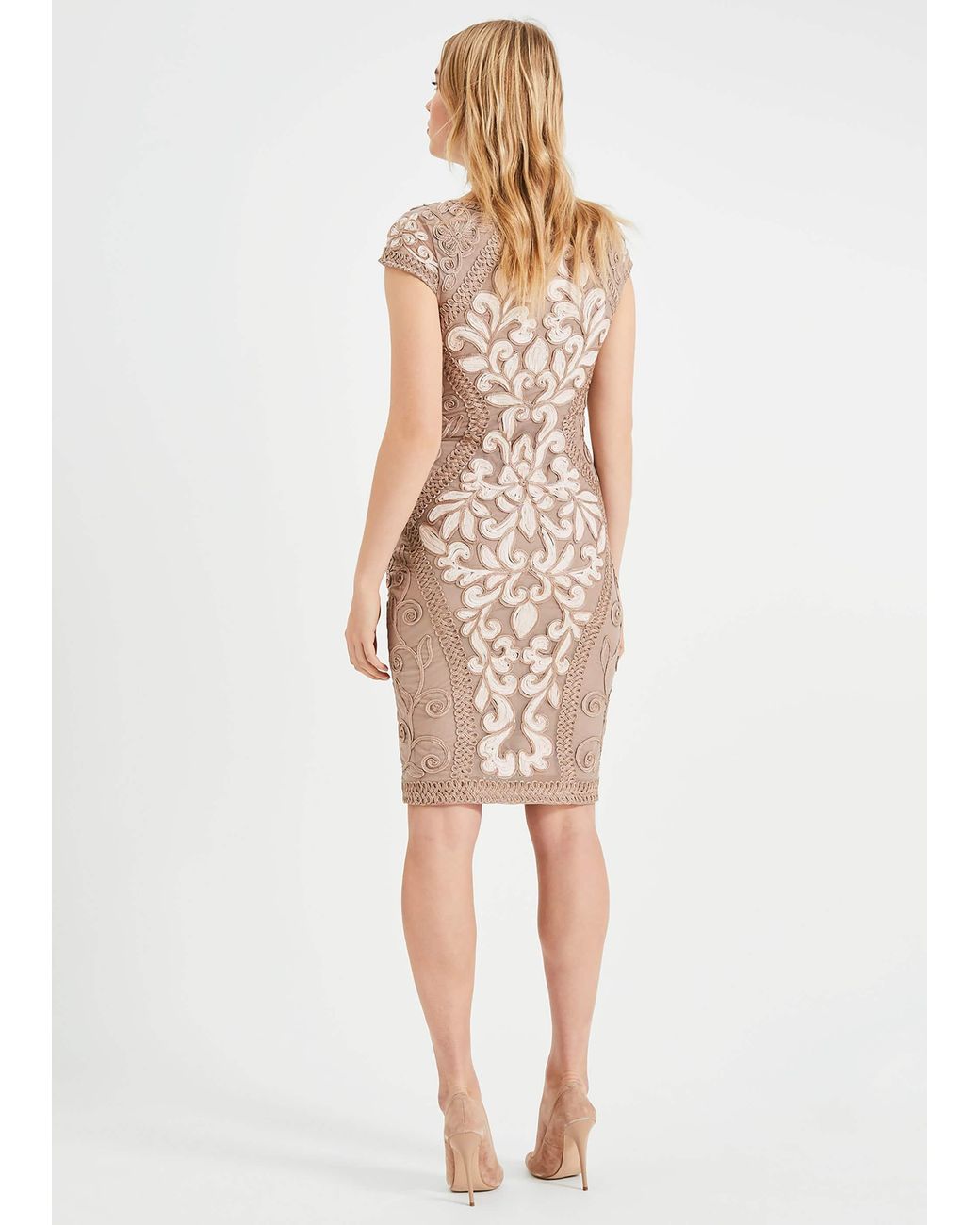 Phase Eight Natural Perdy Tapework Lace Dress