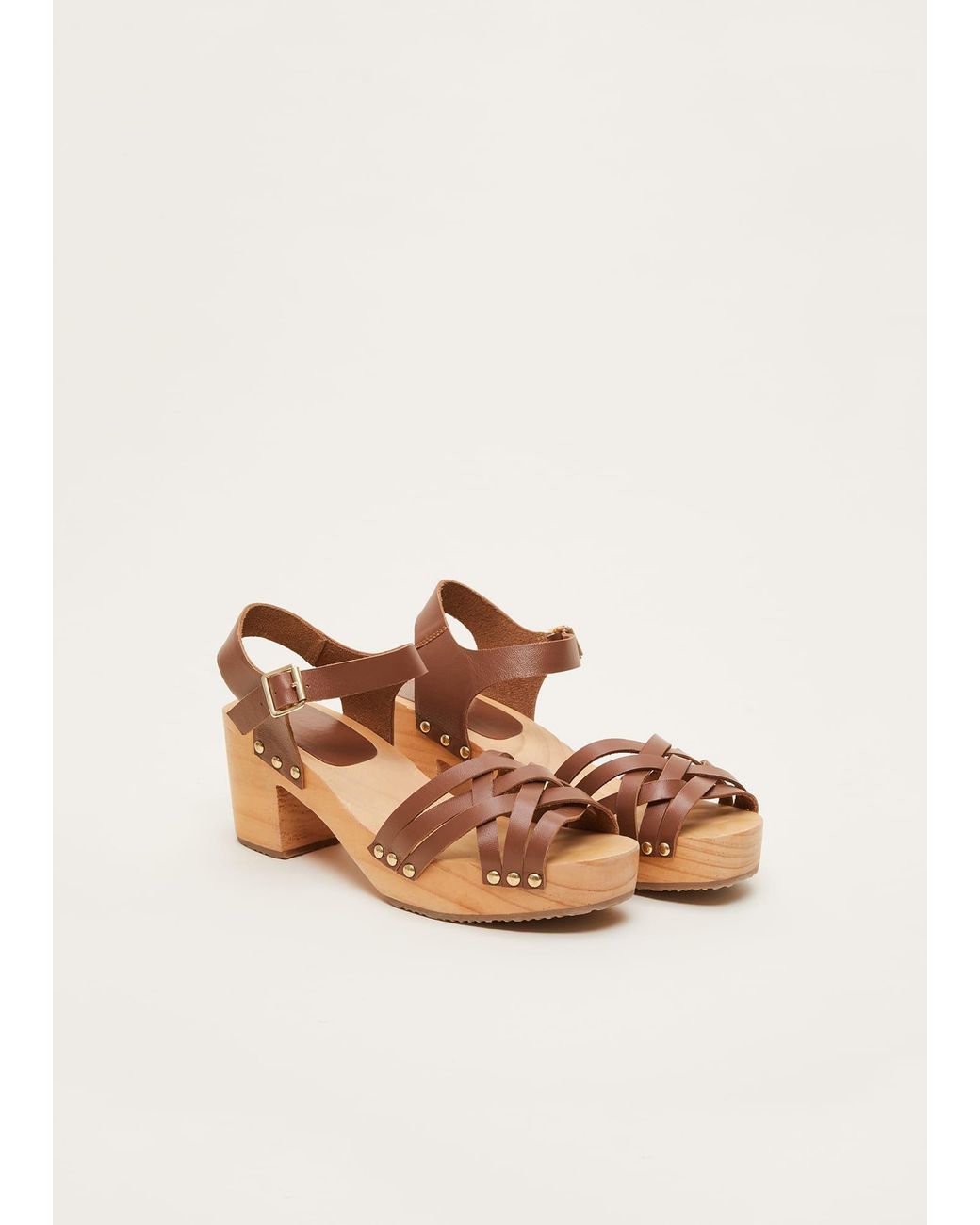 Phase Eight Natural Woven Clog Heel Sandal