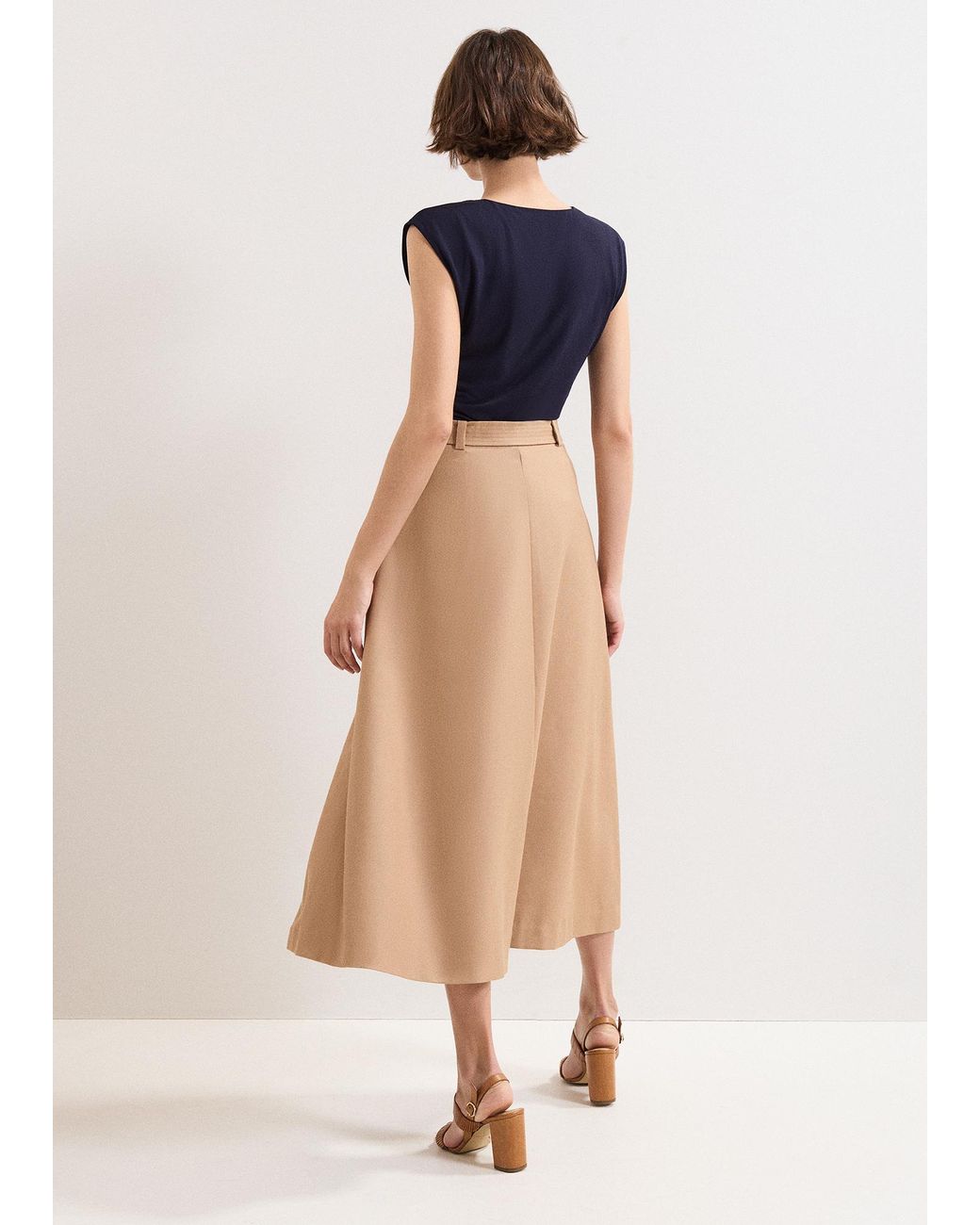 Phase Eight Natural Rochelle Midi Skirt