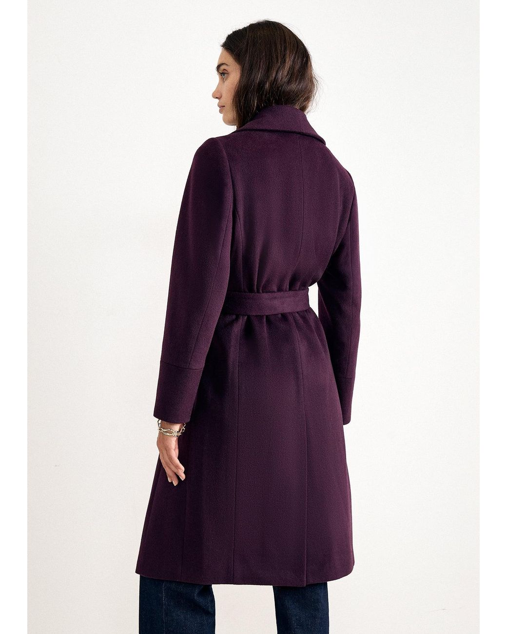 Phase Eight Blue Petite Nicci Belted Wool Coat