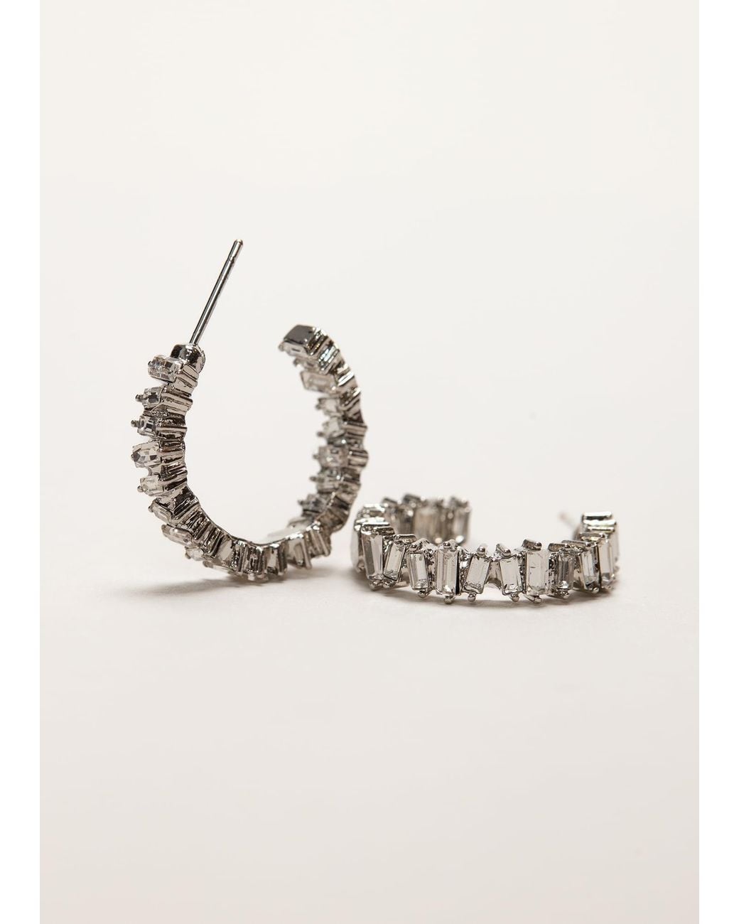 Phase Eight Natural Diamonte Stone Hoop Earring