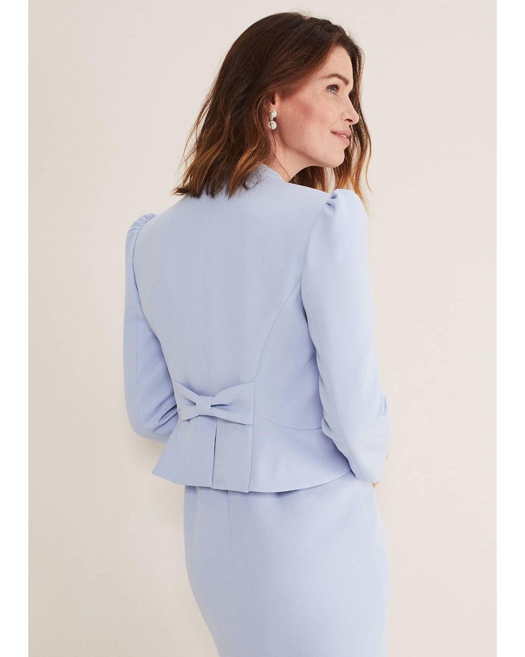 Phase Eight Blue Isabella Bow Jacket