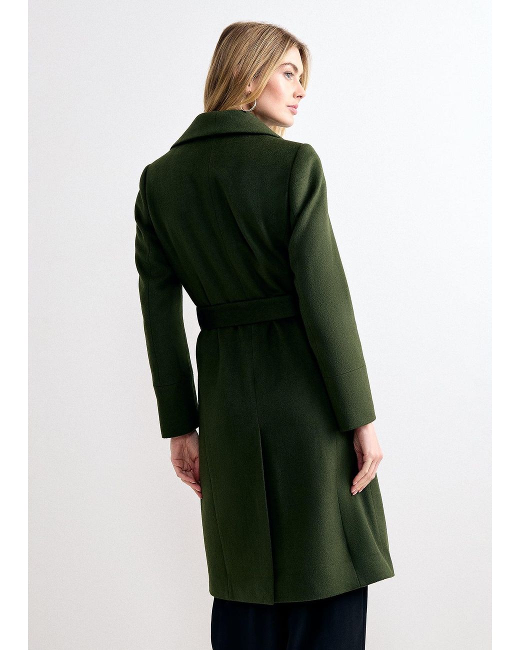 Phase Eight Green Nicci Belted Wool Coat