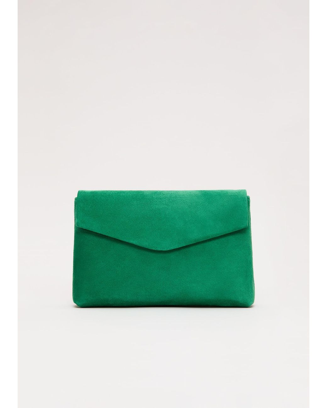 Phase Eight Green Suede Clutch Bag