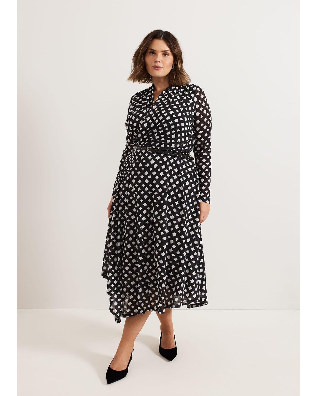Phase Eight White Caitlin Printed Mesh Dress