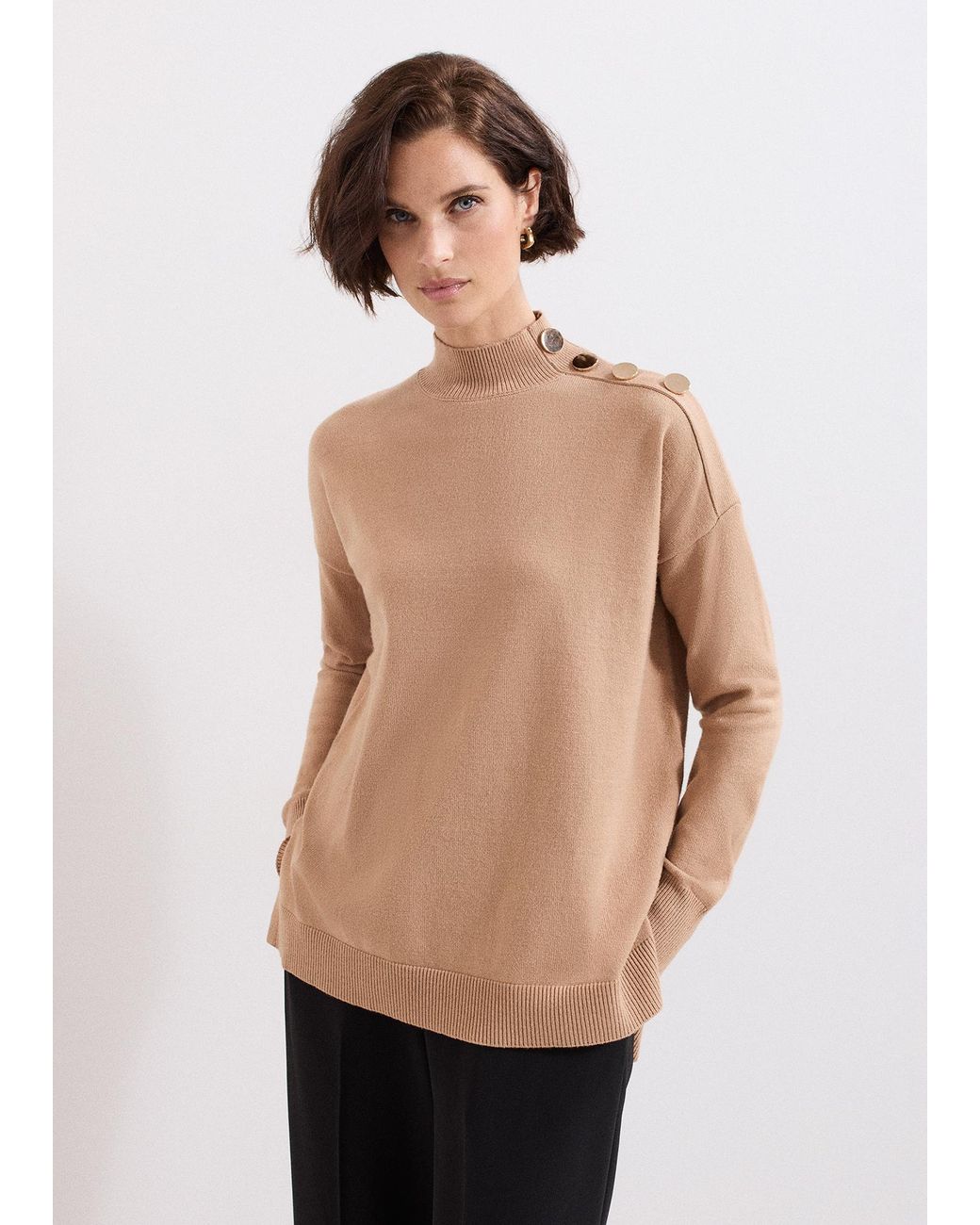 Phase Eight Natural Holly Button Jumper